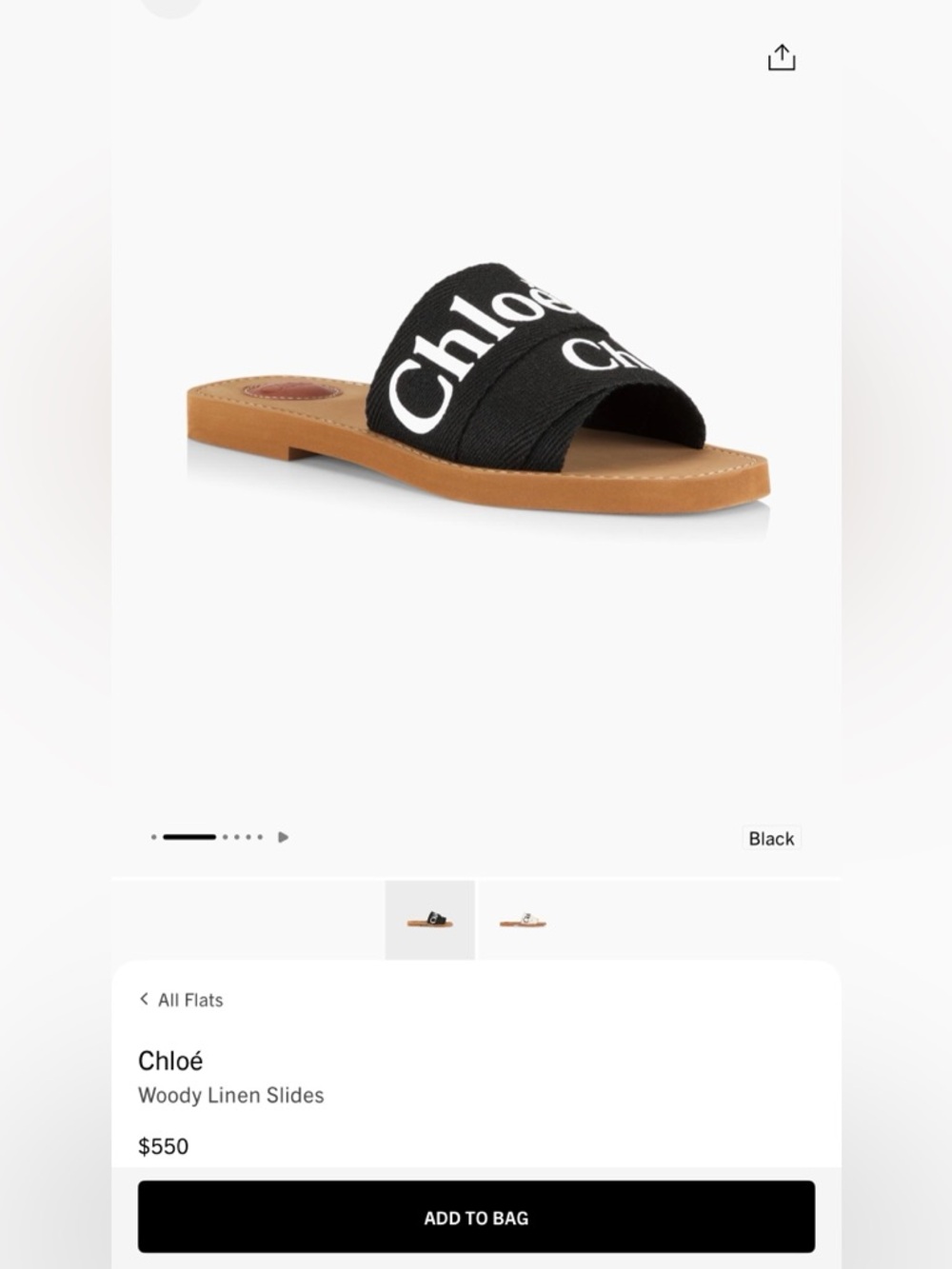 Chloé Black Linen Wooden Slide Sandals in Black
 (Sz EU 40)